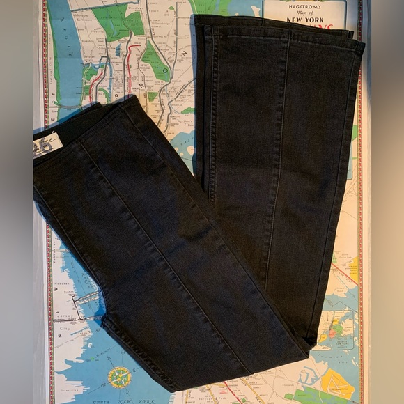 | FREE PEOPLE | Penny Pull-On Flare Jeans Black Size 26 - Picture 4 of 9